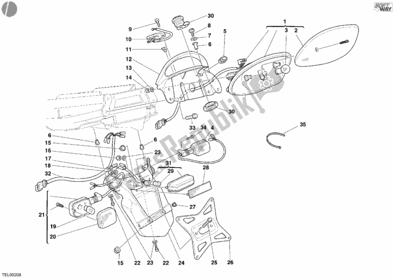 Wszystkie części do ? Wiat? A Tylne Ducati Supersport 1000 SS 2006